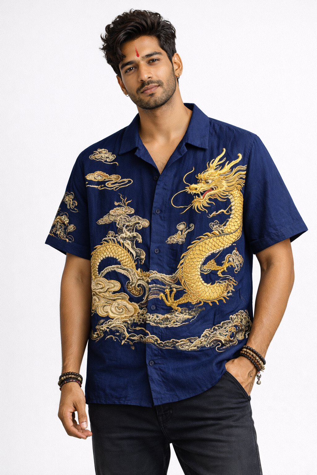 Imperial Dragon Wave kurta Shirt