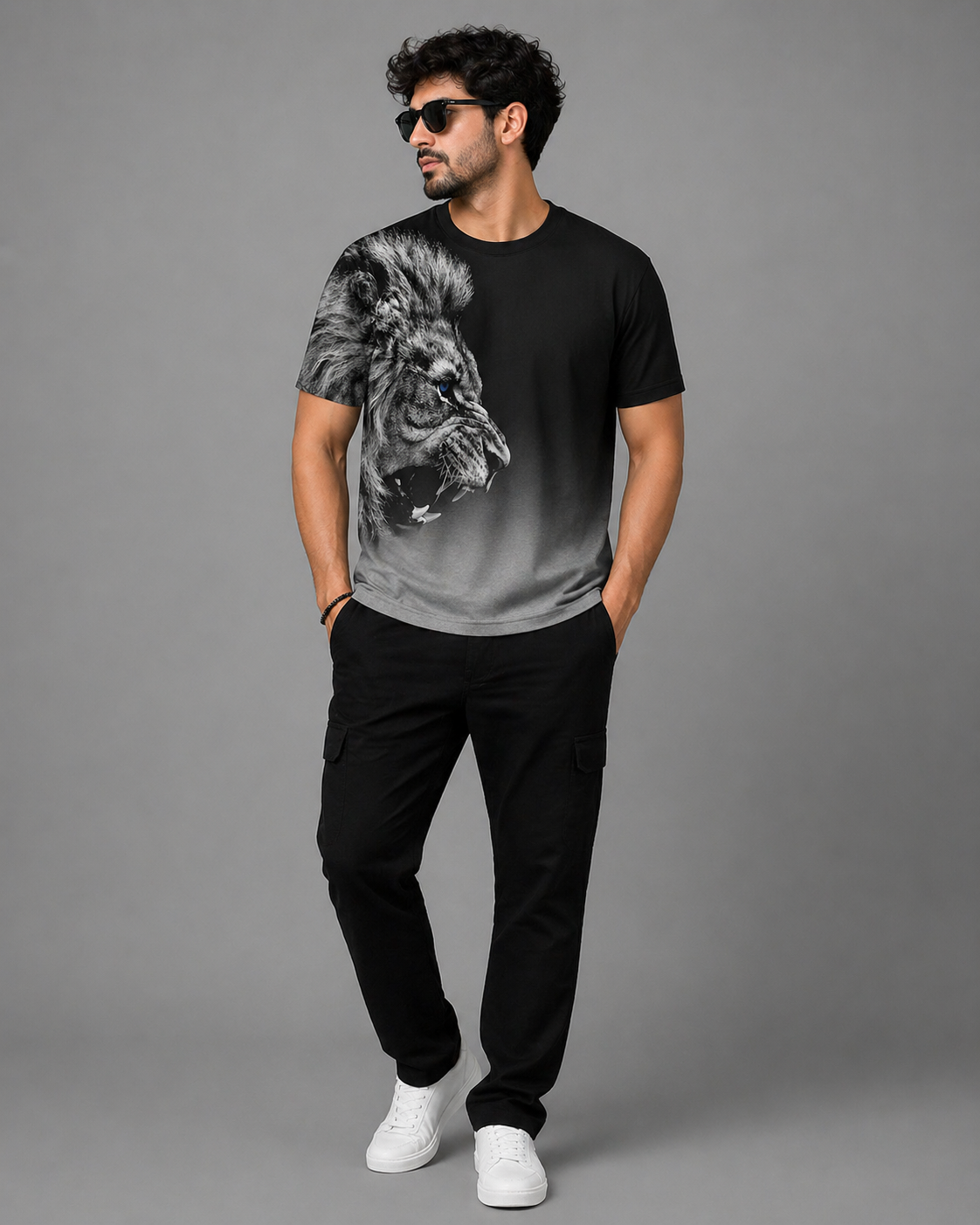 Shadow Lion Graphic T-Shirt