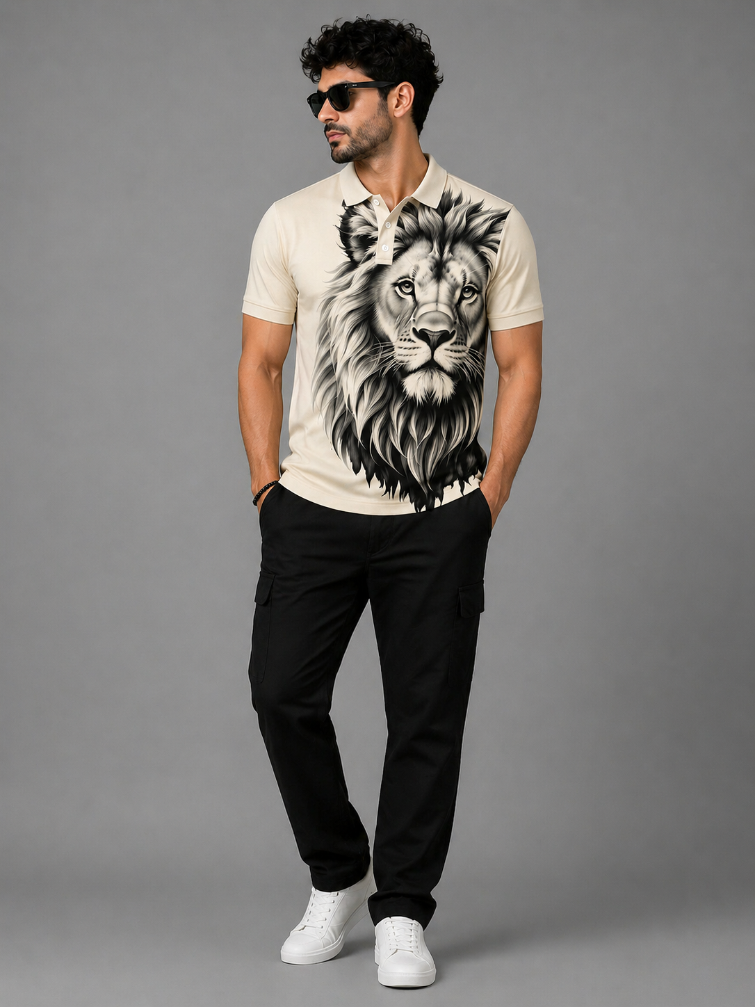 King Lion Beige T-Shirt