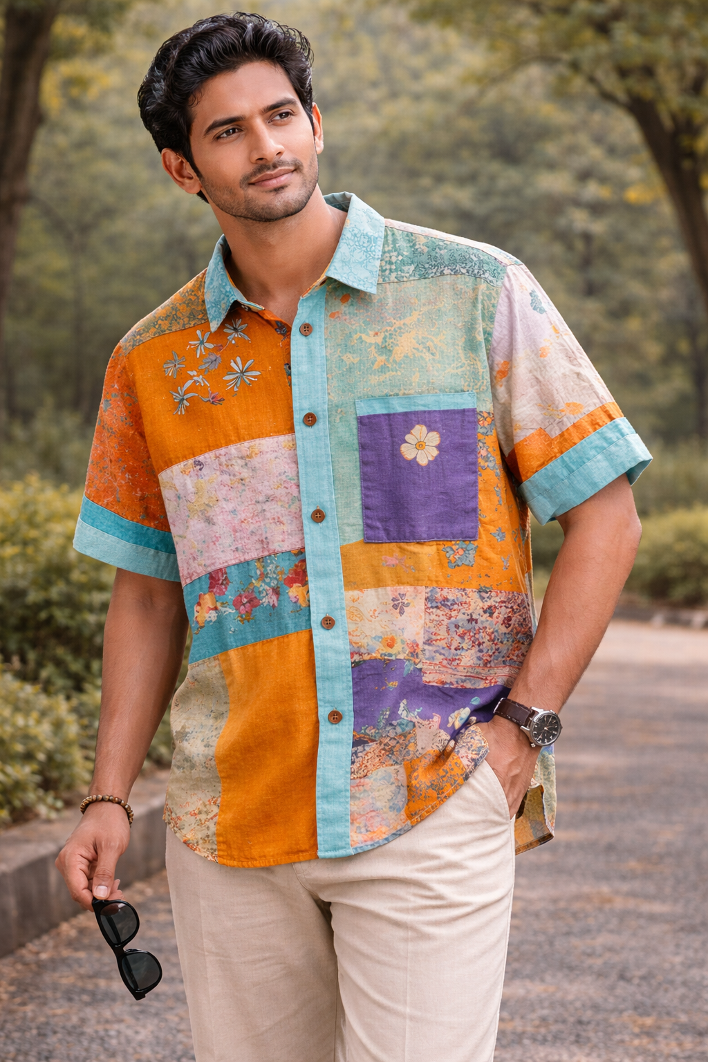 Pastel Mosaic Summer Shirt