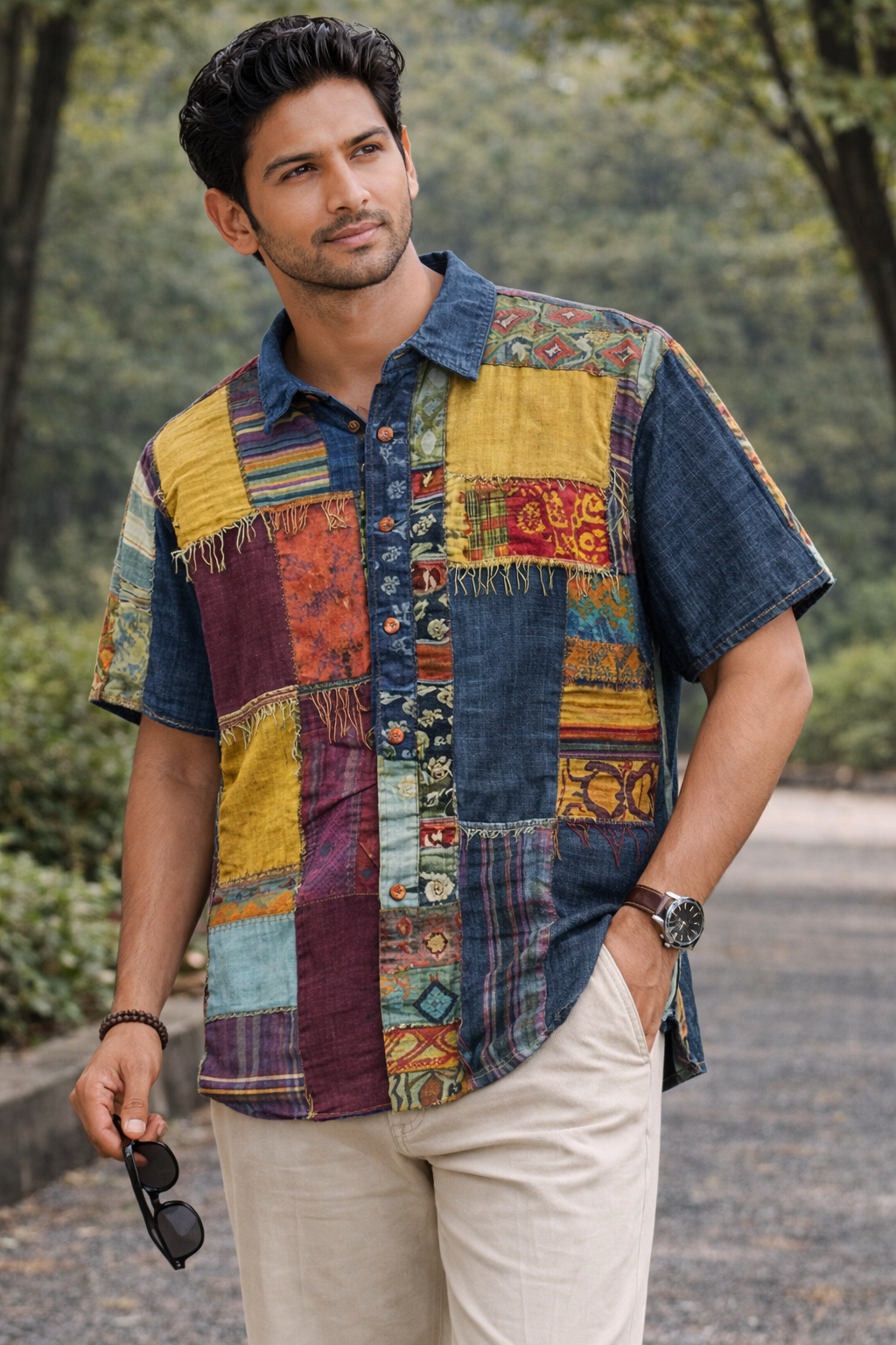 Vintage Patchwork Artisan Shirt