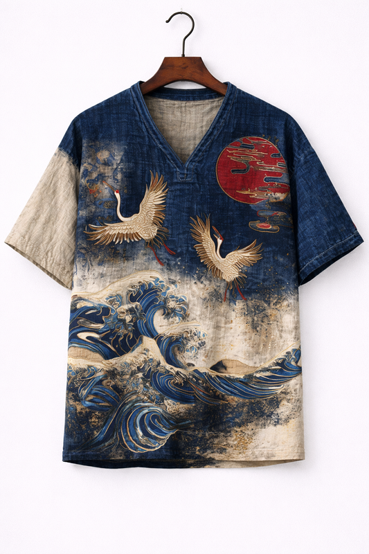 Rising Crane Ocean kurta Shirt