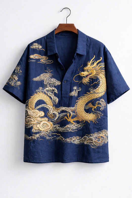 Imperial Dragon Wave kurta Shirt
