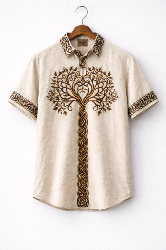Heritage Tree Embroidered kurta Shirt