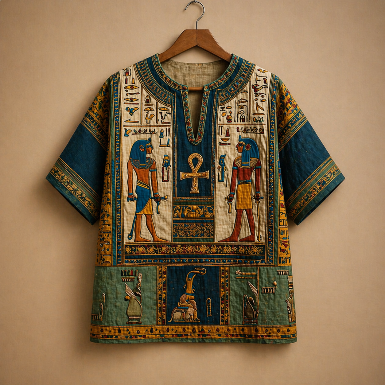 Pharaoh Heritage Printed Panel kurta Shirt