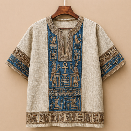 Ancient Egyptian Symbol Linen kurta Shirt