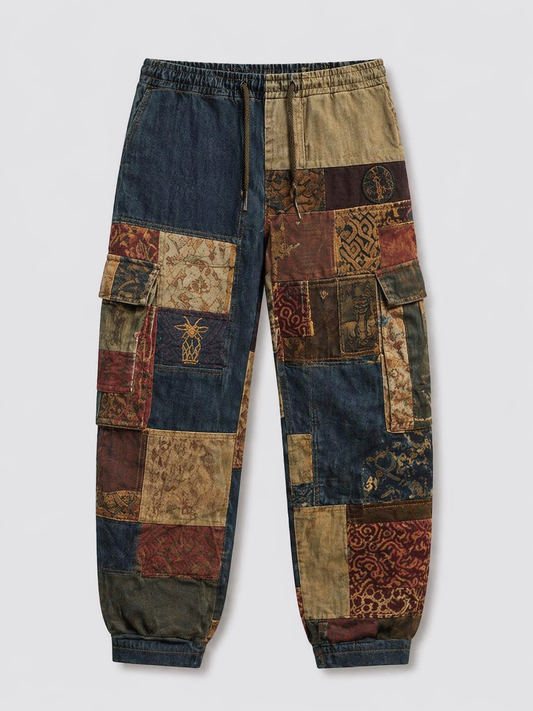 Vintage Patchwork Cargo Jogger Pants