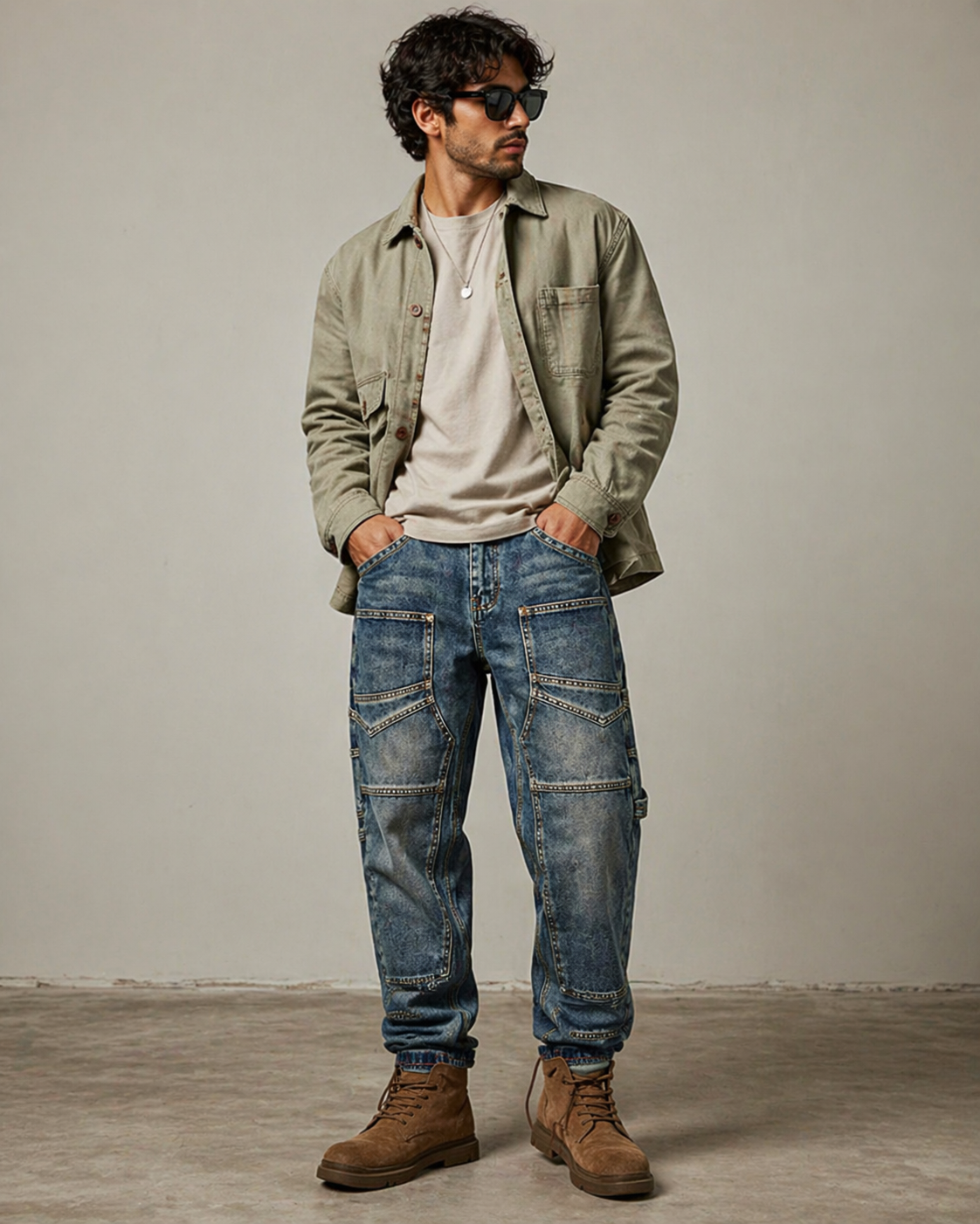 Multi Pocket Utility Cargo Jeans