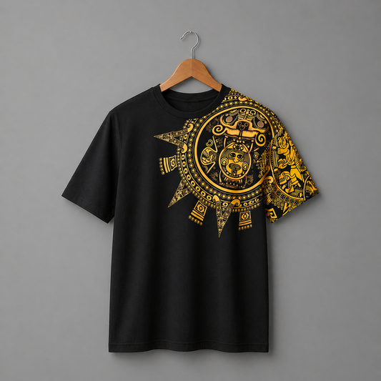 Aztec Gold Half Print T-Shirt