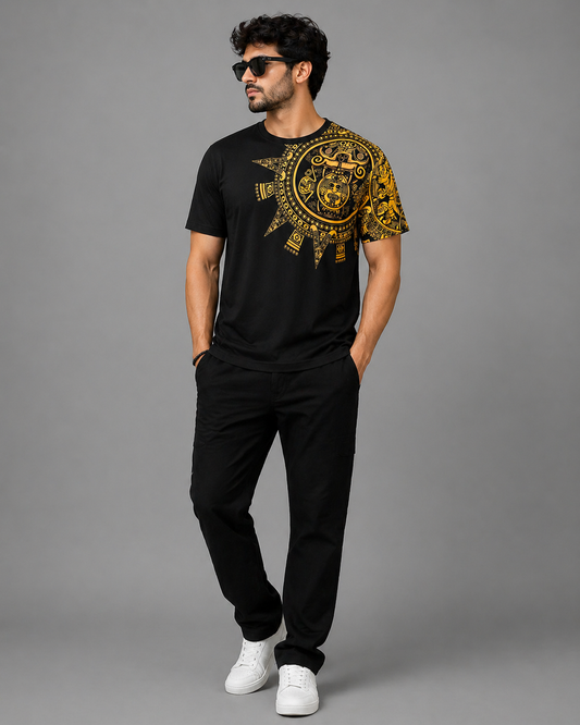 Aztec Gold Half Print T-Shirt