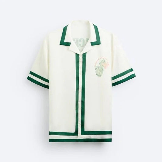 Classic Green Stripe Resort Shirt
