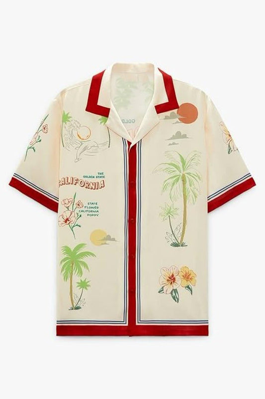 Monochrome Floral Line Shirt