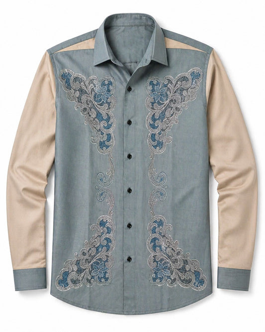 Azure Paisley Designer Shirt