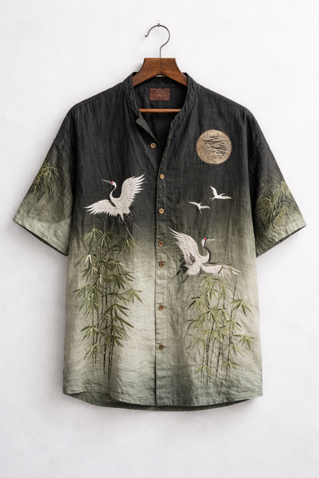 Zen Crane Bamboo Gradient Linen kurta Shirt