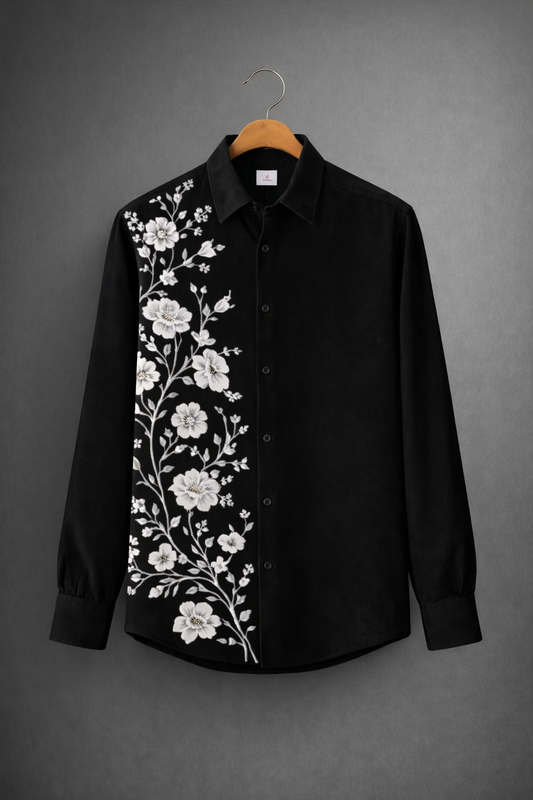 Midnight Floral Panel Shirt